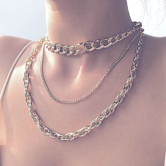 NWT Three Layer Boho Chic Silver Choker Necklace - Picture 2 of 3